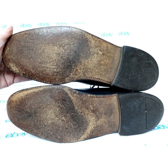 VTG The Hanover Shoe black men's 11 M wingtip dress shoes - Picture 10 of 10